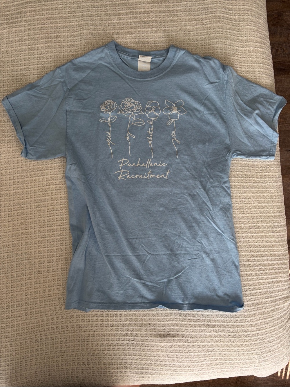 Port and Company Light Blue Panhellenic council Floral Graphic Tee